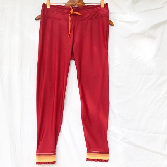 ANTHROPOLOGIE | X THE UPSIDE NWT CORFU MIDI PANT LEGGINGS IN SANGRIA SIZE 12 - Picture 2 of 6